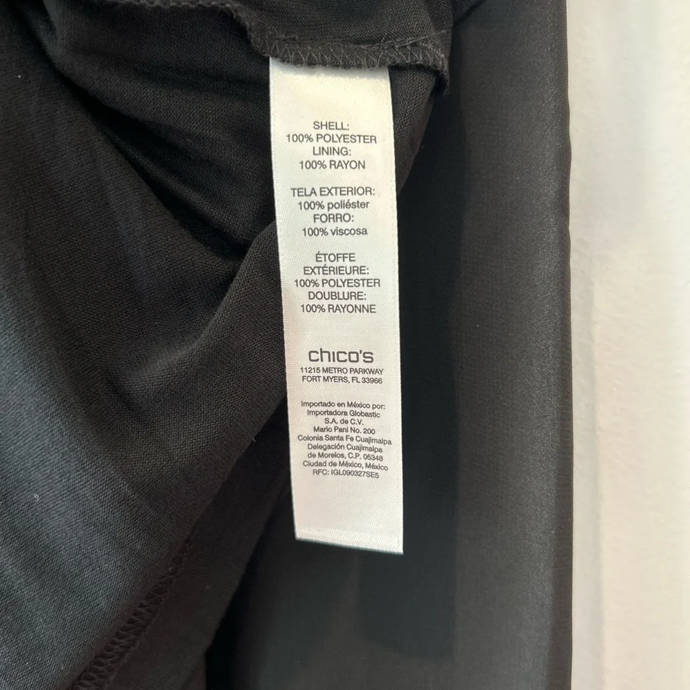 Chico's Black Sheer Sleeve Dress NWT - Picture 7 of 7